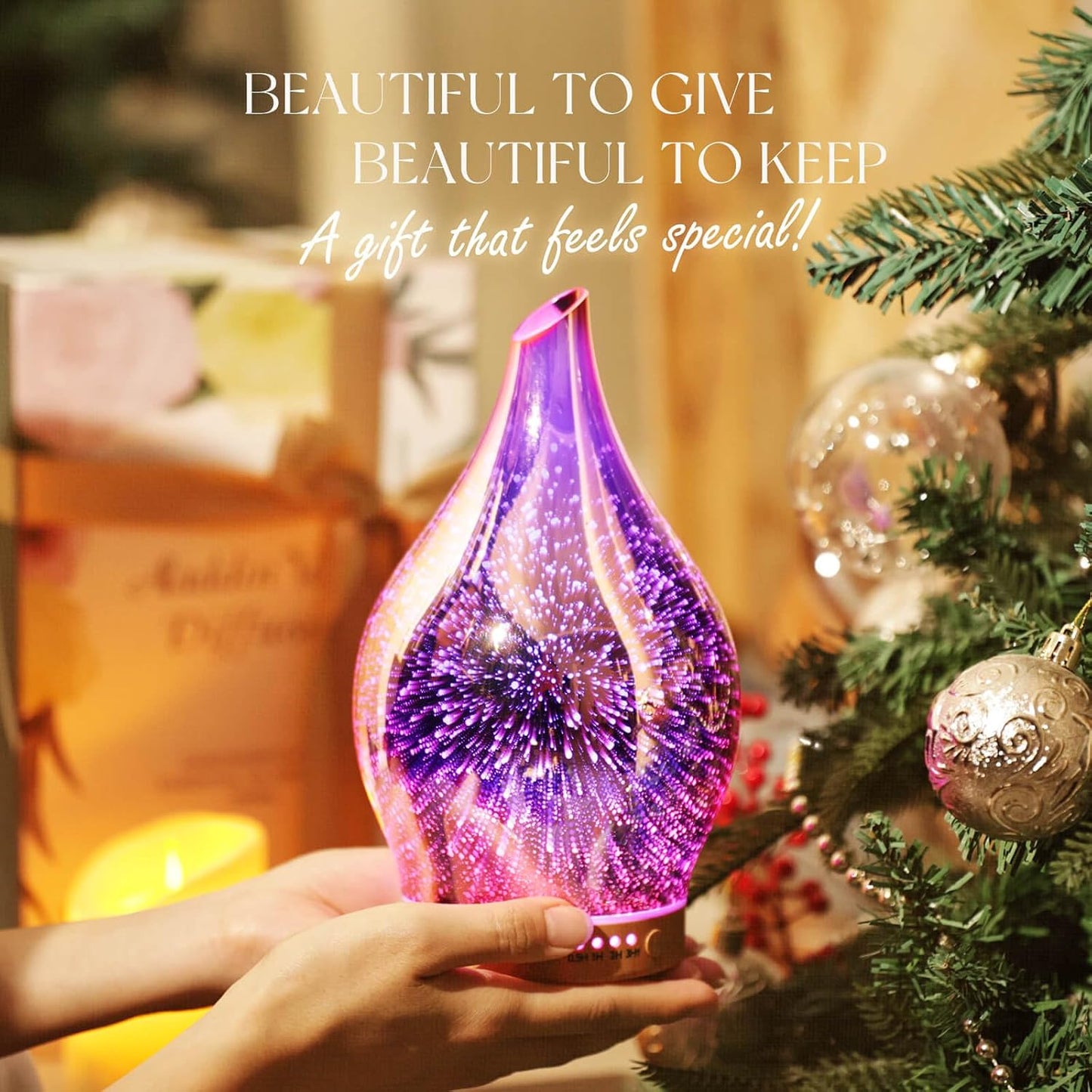 Essential Oil Diffuser 150Ml Handmade Glass Diffuser 6H Runtime