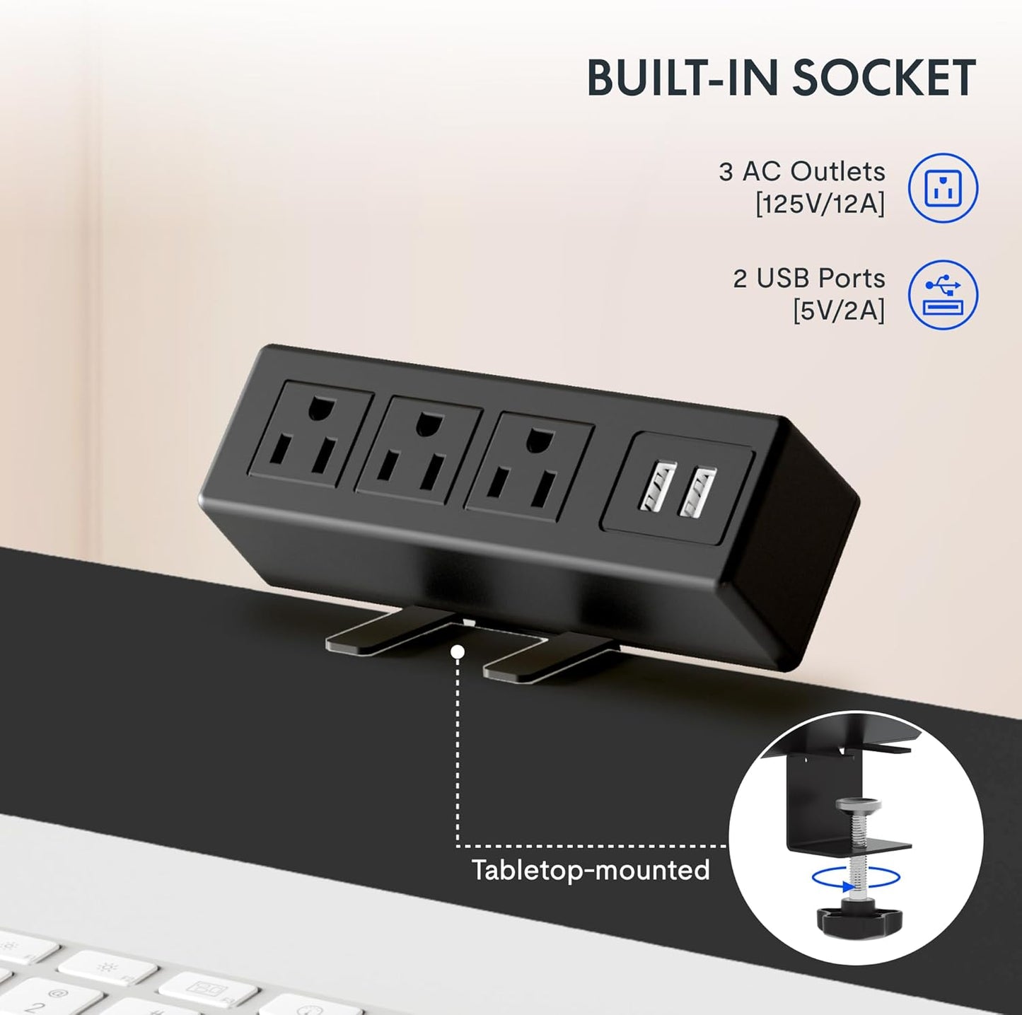 FLEXISPOT EN2 55" x 28" Mahogany Standing Desk with Power Strip Bundle