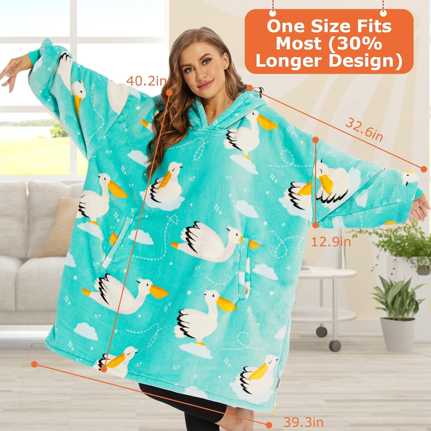 Oversized Sherpa Hooded Blanket Sweatshirt - Ultra Cozy Wearable Blanket Hoodie for Adults