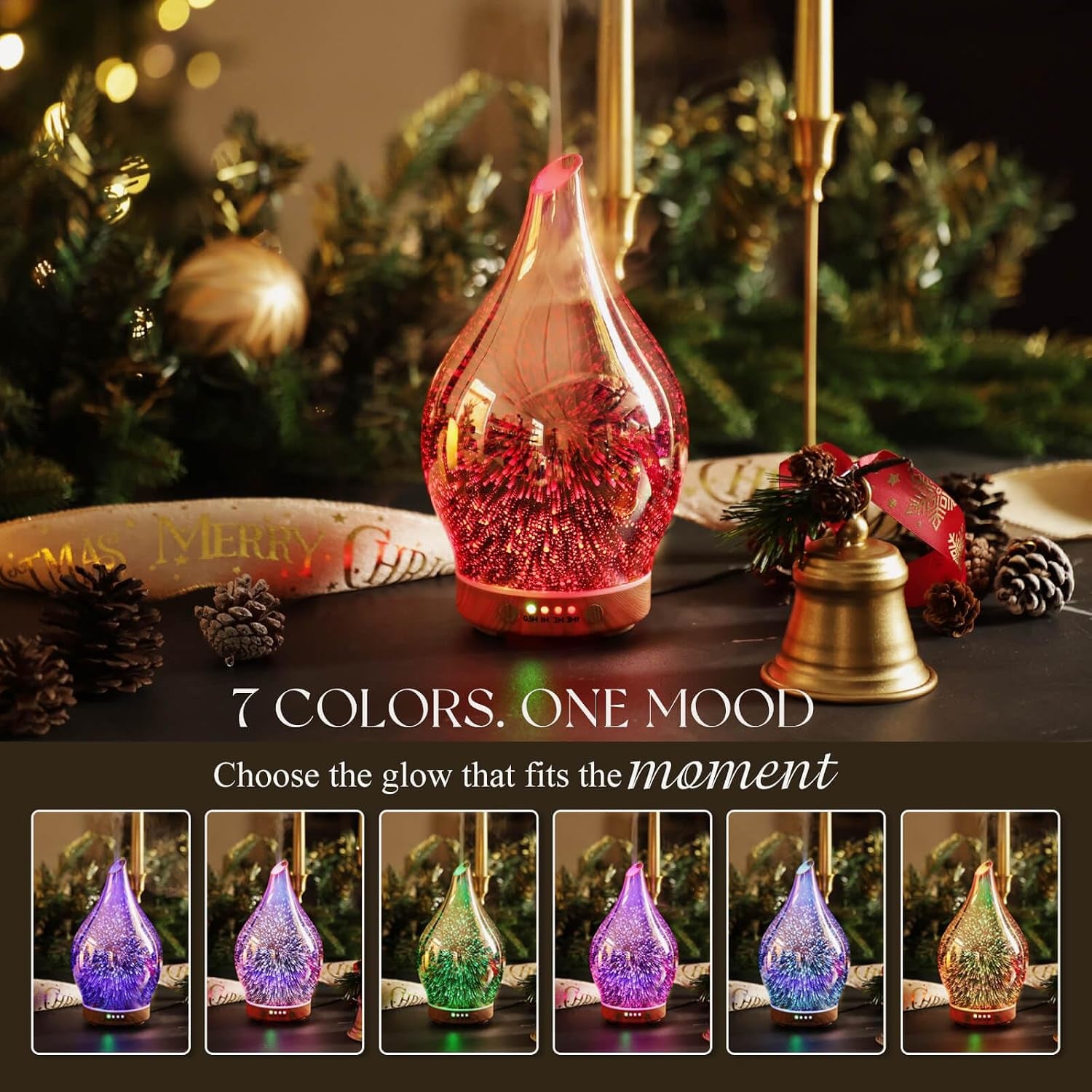 Essential Oil Diffuser 150Ml Handmade Glass Diffuser 6H Runtime