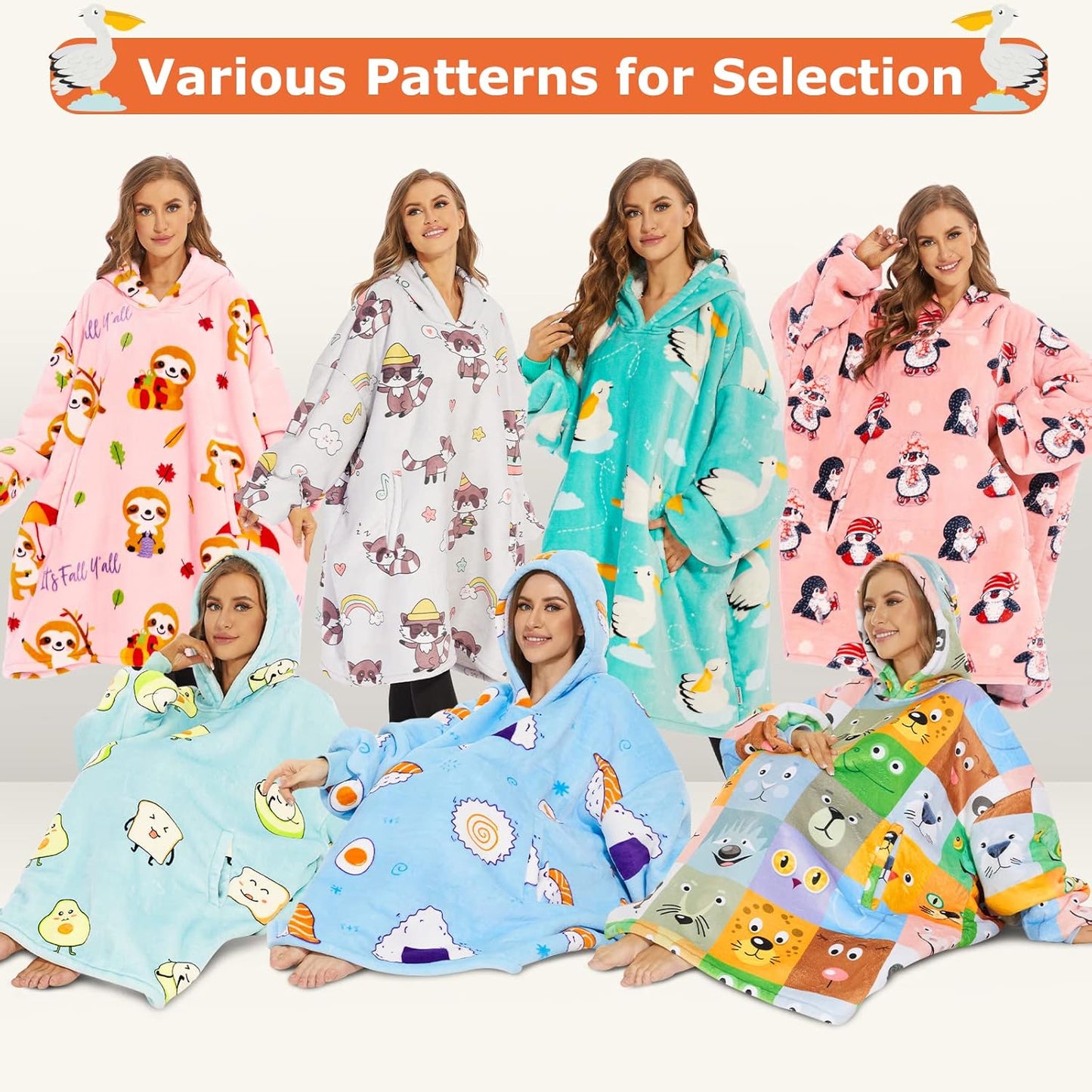Oversized Sherpa Hooded Blanket Sweatshirt - Ultra Cozy Wearable Blanket Hoodie for Adults