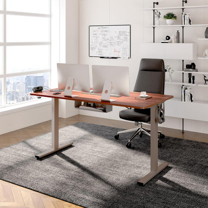 FLEXISPOT EN2 55" x 28" Mahogany Standing Desk with Power Strip Bundle