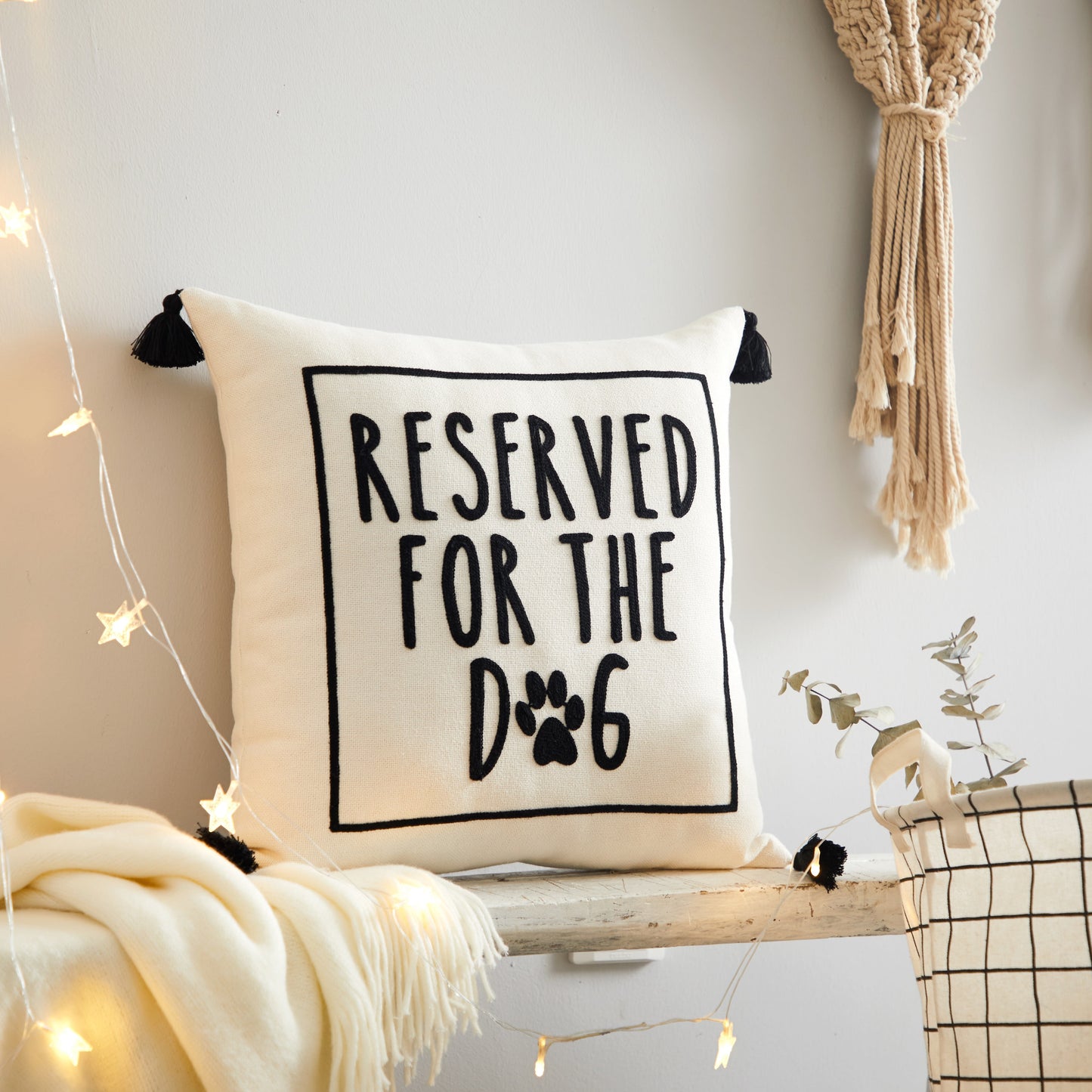 Reserved for the Dog Square Decorative Throw Pillow for Adults, 18" x 18"