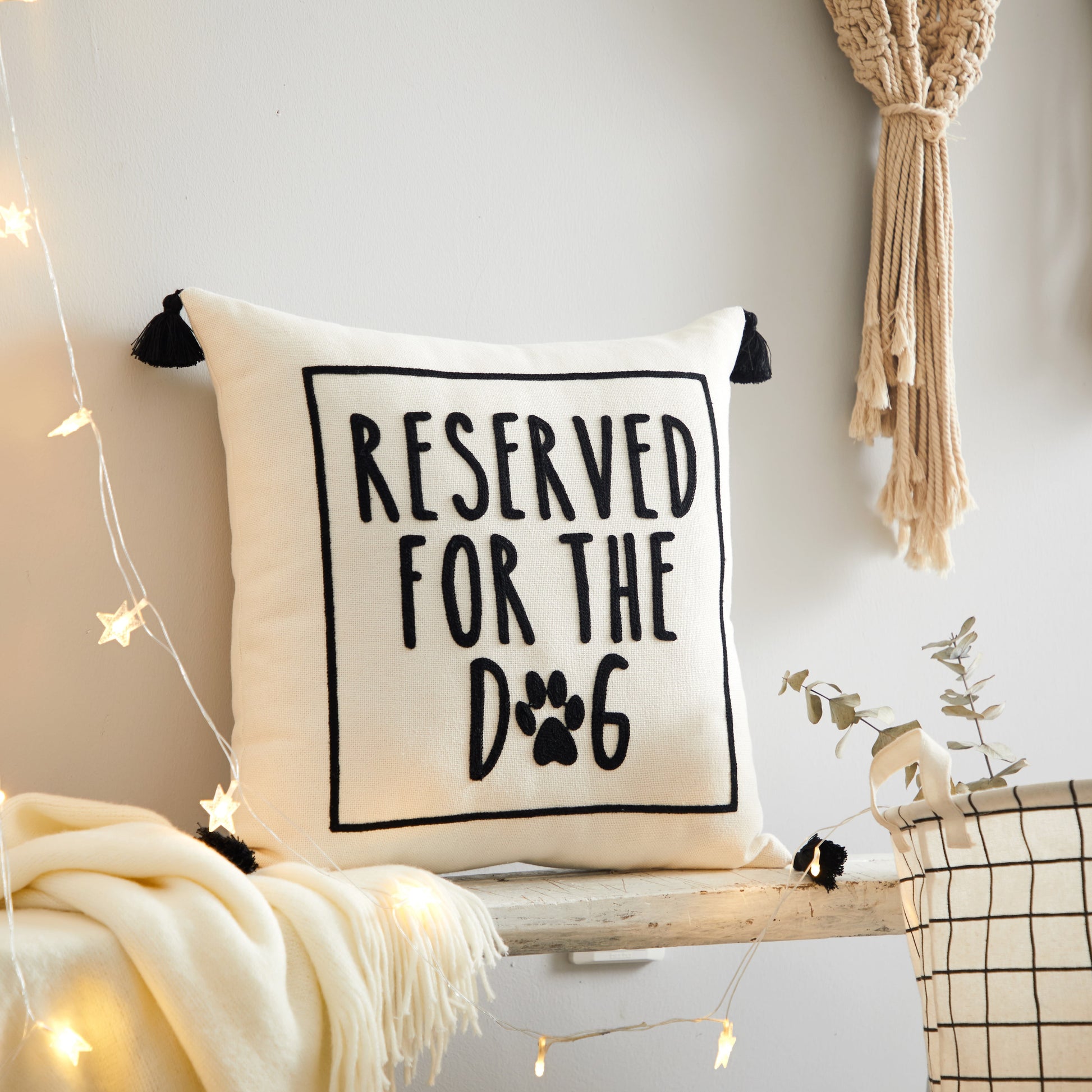 Reserved for the Dog Square Decorative Throw Pillow for Adults, 18" x 18"