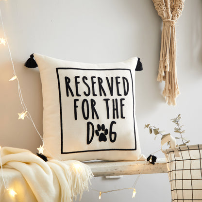 Reserved for the Dog Square Decorative Throw Pillow for Adults, 18" x 18"