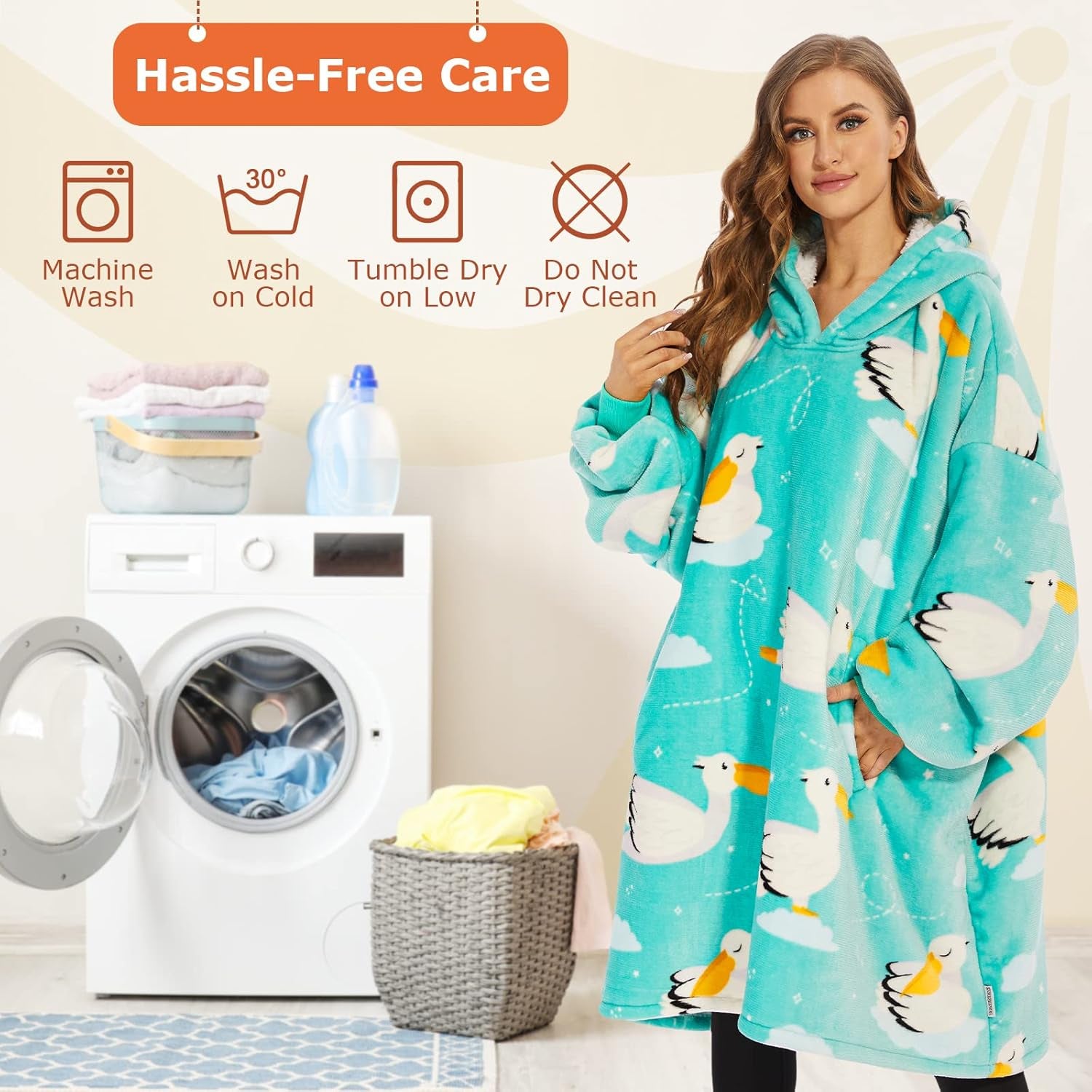 Oversized Sherpa Hooded Blanket Sweatshirt - Ultra Cozy Wearable Blanket Hoodie for Adults